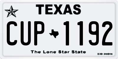 TX license plate CUP1192