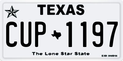 TX license plate CUP1197
