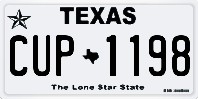 TX license plate CUP1198