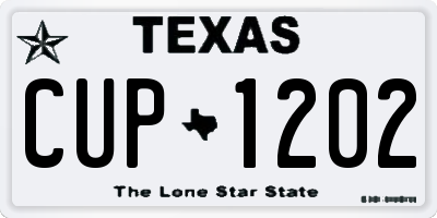 TX license plate CUP1202
