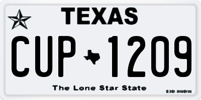 TX license plate CUP1209