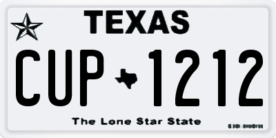 TX license plate CUP1212