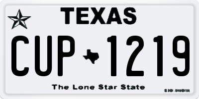 TX license plate CUP1219
