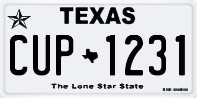 TX license plate CUP1231