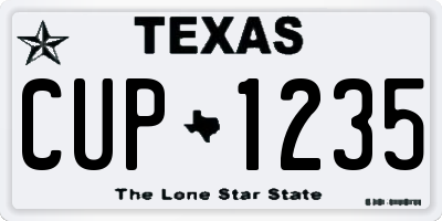 TX license plate CUP1235