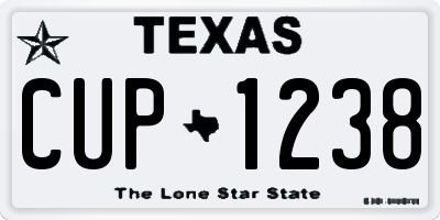 TX license plate CUP1238