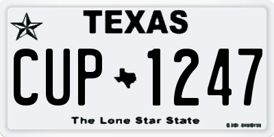 TX license plate CUP1247