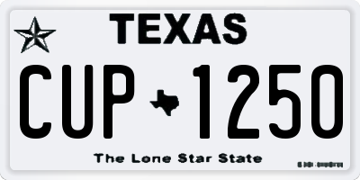 TX license plate CUP1250