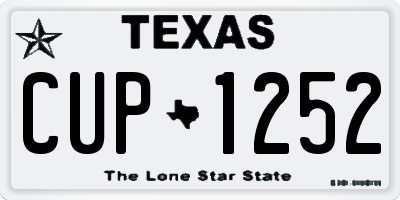TX license plate CUP1252
