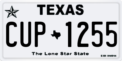 TX license plate CUP1255