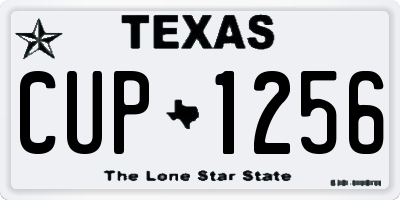 TX license plate CUP1256