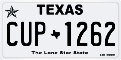 TX license plate CUP1262