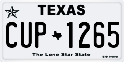 TX license plate CUP1265