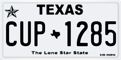 TX license plate CUP1285