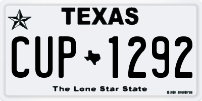 TX license plate CUP1292