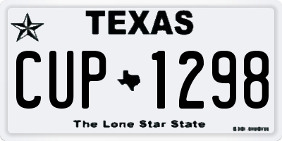 TX license plate CUP1298