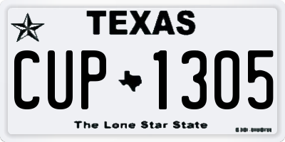 TX license plate CUP1305