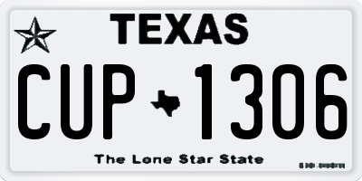TX license plate CUP1306