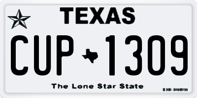 TX license plate CUP1309