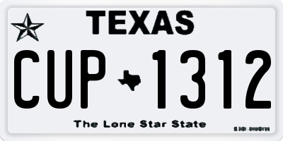 TX license plate CUP1312