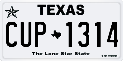 TX license plate CUP1314