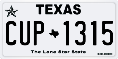 TX license plate CUP1315