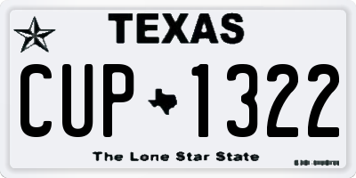 TX license plate CUP1322