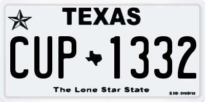 TX license plate CUP1332