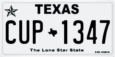 TX license plate CUP1347