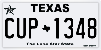 TX license plate CUP1348