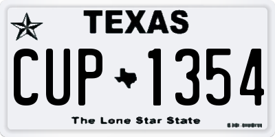TX license plate CUP1354