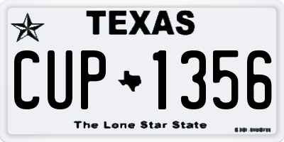TX license plate CUP1356