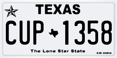 TX license plate CUP1358