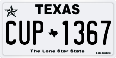 TX license plate CUP1367
