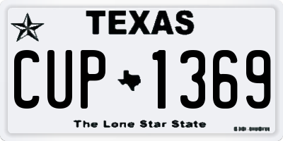 TX license plate CUP1369
