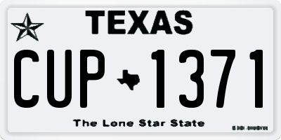 TX license plate CUP1371