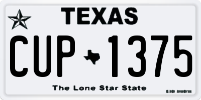 TX license plate CUP1375