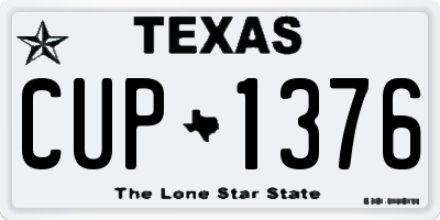 TX license plate CUP1376