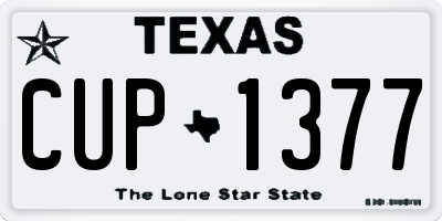 TX license plate CUP1377
