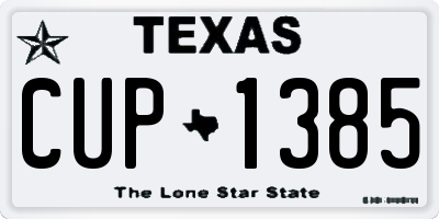 TX license plate CUP1385