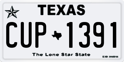 TX license plate CUP1391