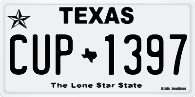 TX license plate CUP1397