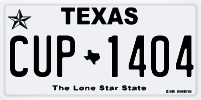 TX license plate CUP1404