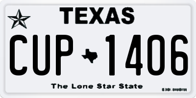 TX license plate CUP1406