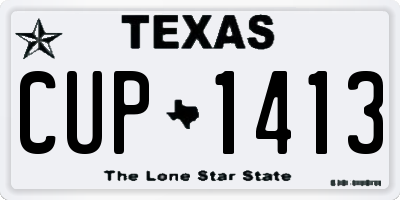 TX license plate CUP1413