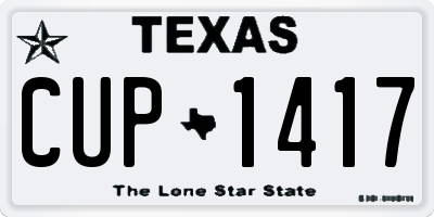 TX license plate CUP1417