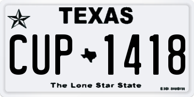 TX license plate CUP1418