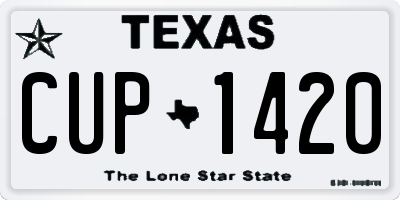 TX license plate CUP1420