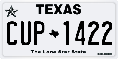 TX license plate CUP1422