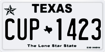 TX license plate CUP1423